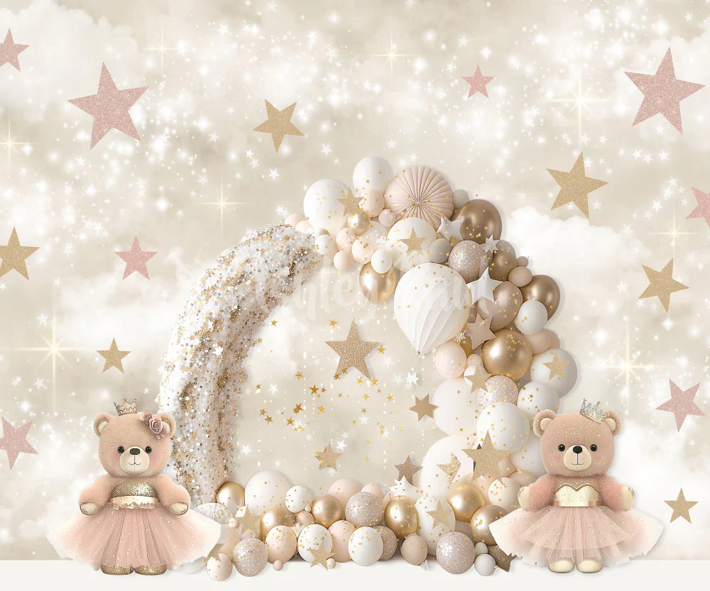Kate Teddy Beer Princess Balloon Arch Backdrop Designed by Ashley Paul - Image 3