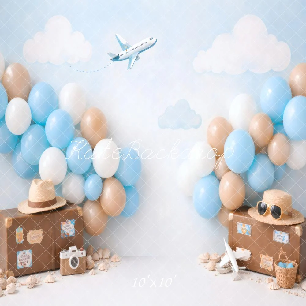 Kate Travel Suitcases Balloons Aeroplane Clouds Backdrop Designed by Vertigo Productions - Image 7