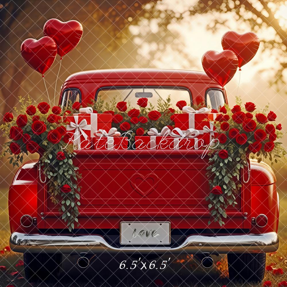 Kate Valentine Truck Roses Gift Heart Balloons Backdrop Designed by Patty Robert - Image 2