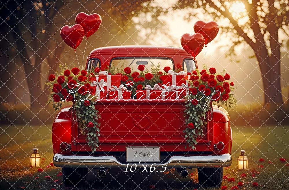 Kate Valentine Truck Roses Gift Heart Balloons Backdrop Designed by Patty Robert - Image 4