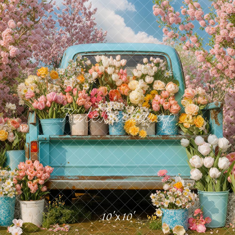 Kate Truck Spring Pink Blossoms Backdrop Designed by Emetselch - Image 7