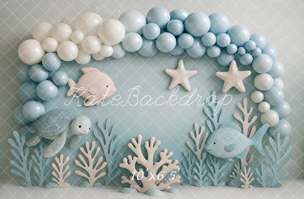 Kate Underwater Ocean Fish Turtle Backdrop Designed by Ashley Paul - Image 3