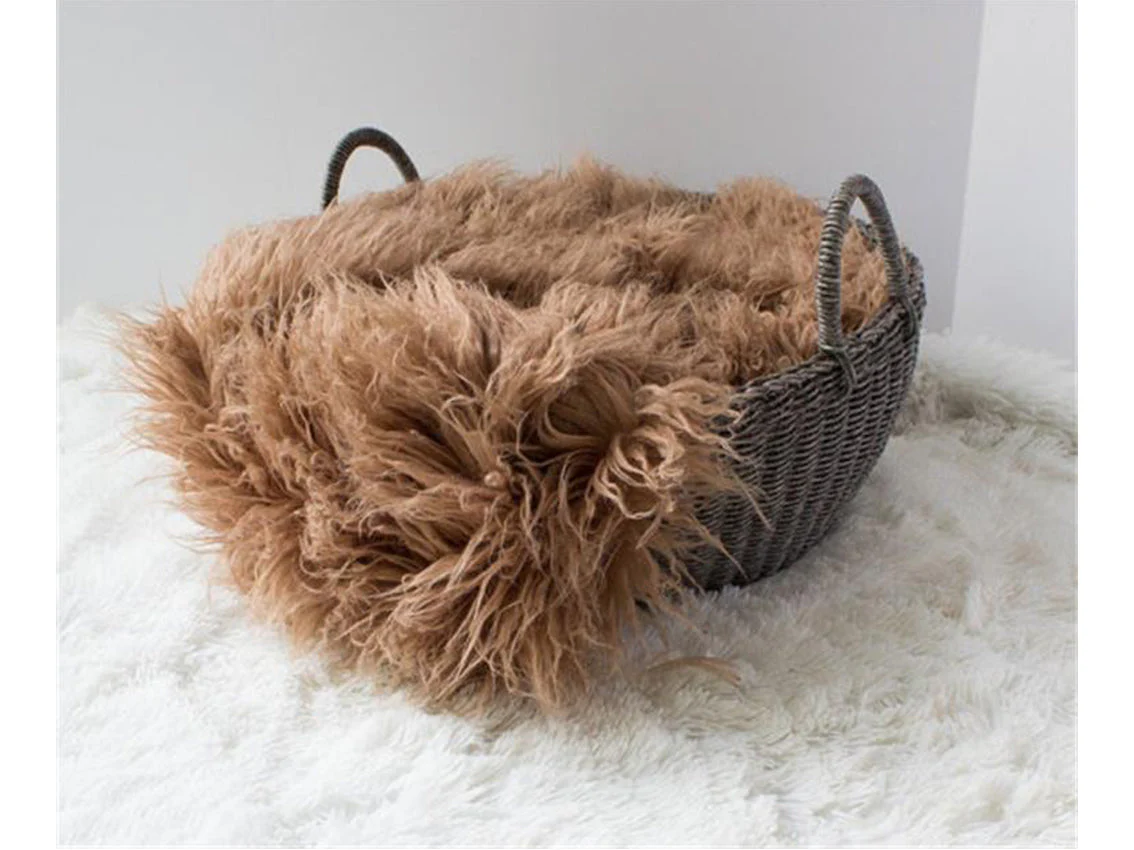 Kate Virous Color Long Faux Fur Blanket - Image 5