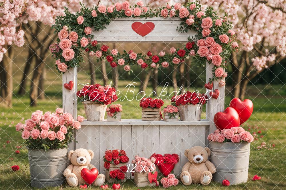 Kate Valentine Arch Teddy Bears Fleece Backdrop Designed by Emstselch - Image 4