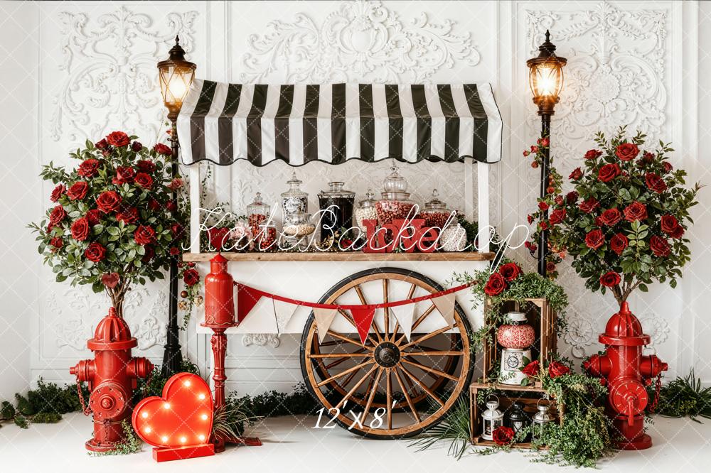 Kate Valentine Candy Cart Roses Fleece Backdrop Designed by Emetselch - Image 6