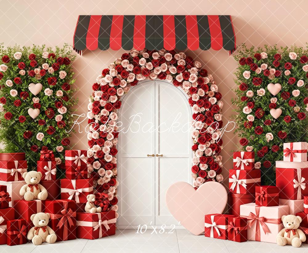 Kate Valentine Floral Arch Heart Gift Boxes Backdrop Designed by Patty Robert - Image 6