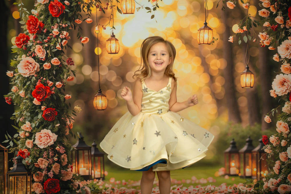 Kate Valentine Flower Arch Lantern Backdrop Designed by Emetselch