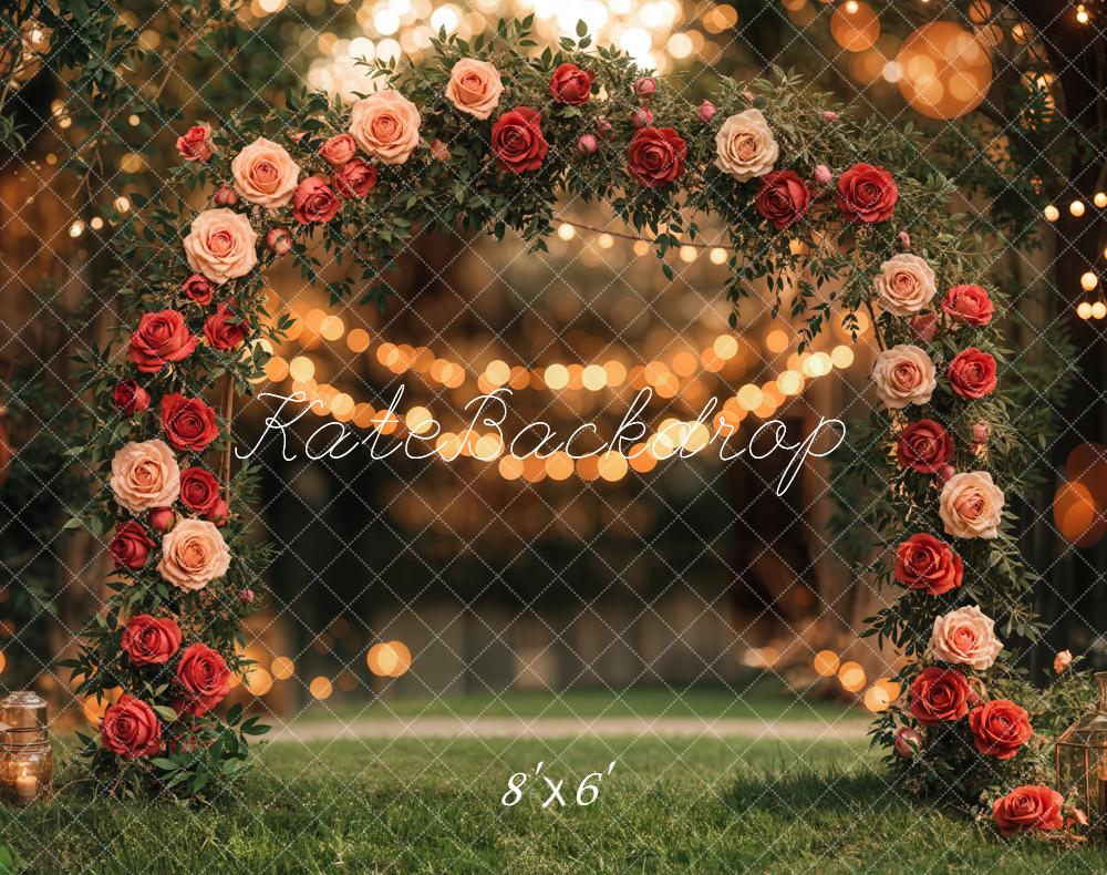 Kate Valentine Flower Arch Lights Garden Wedding Backdrop Designed by Emetselch - Image 5