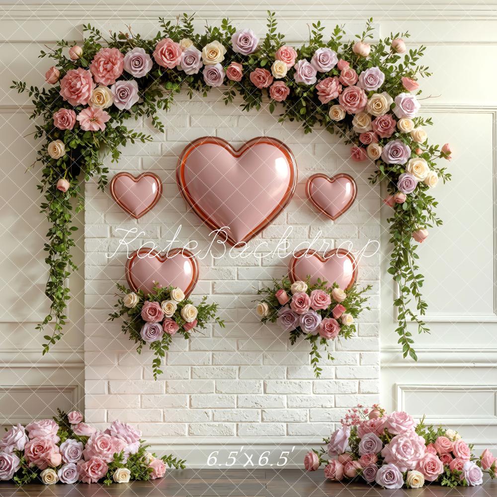 Kate Valentine Garland Heart Balloons Pink Backdrop Designed by Mini MakeBelieve - Image 2