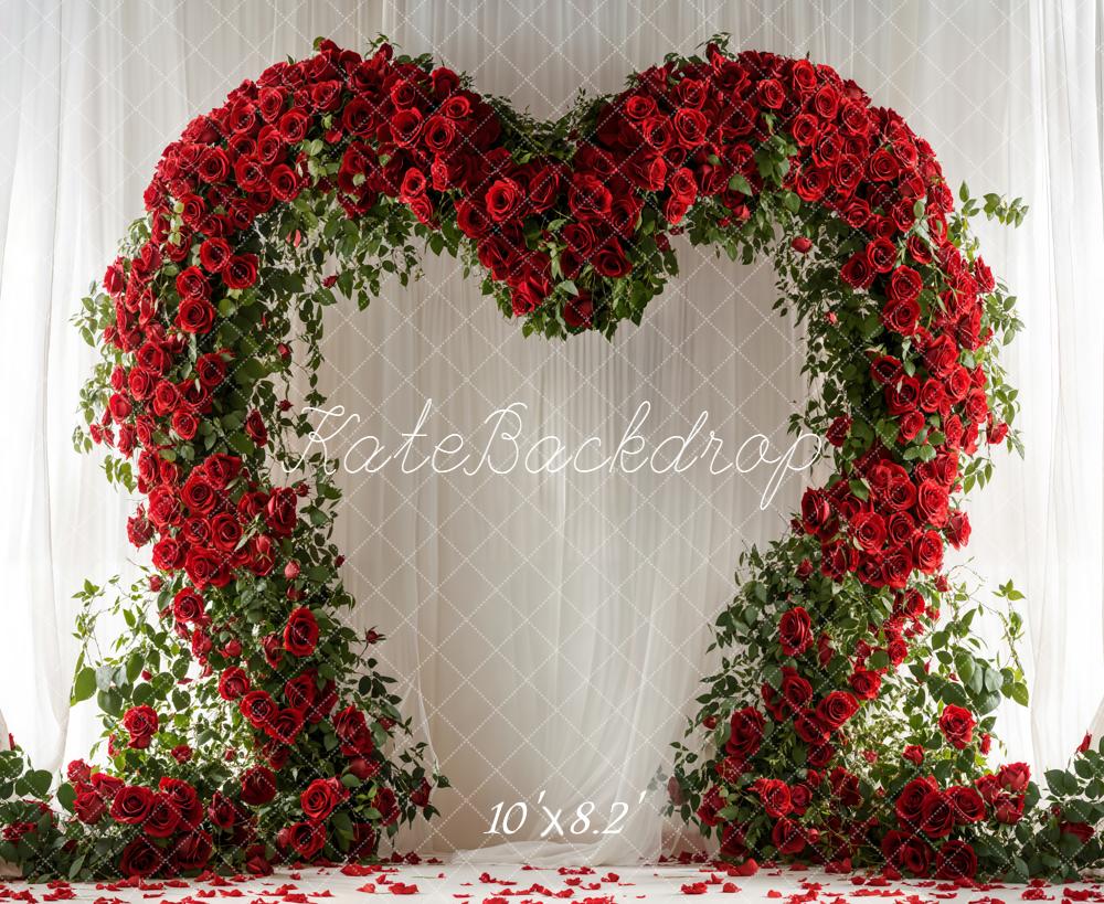Kate Valentine Heart Arch Roses Curtain Backdrop Designed by Emetselch - Image 6