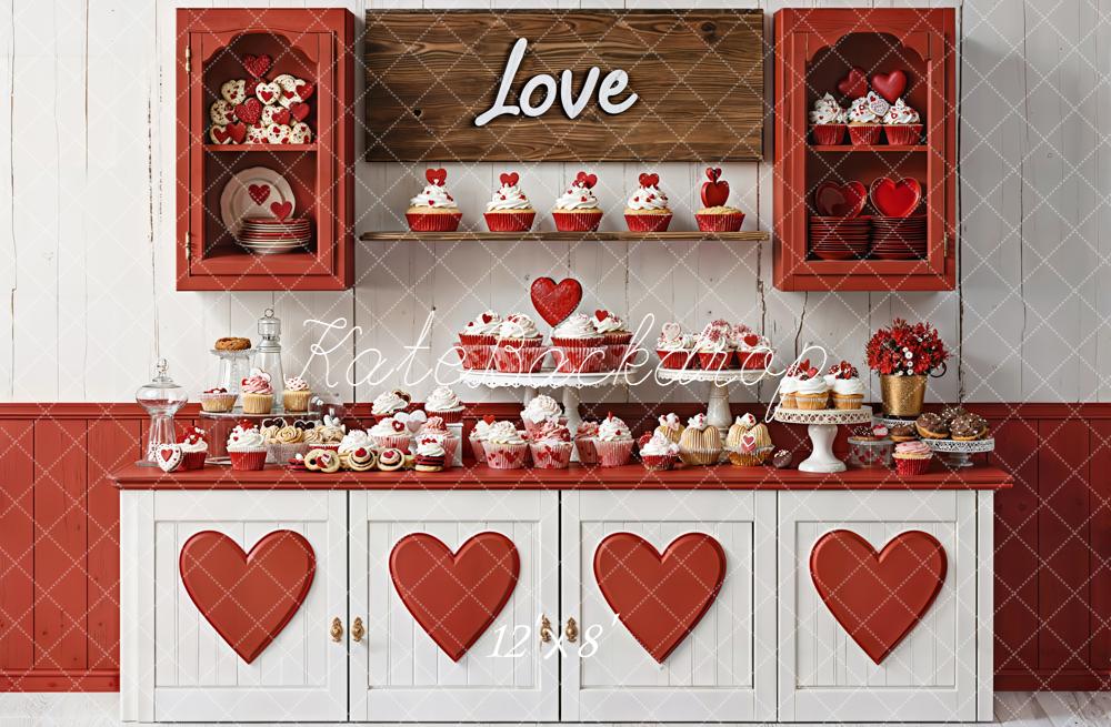 Kate Valentine Heart Cabinet Dessert Table Fleece Backdrop Designed by Emetselch - Image 4