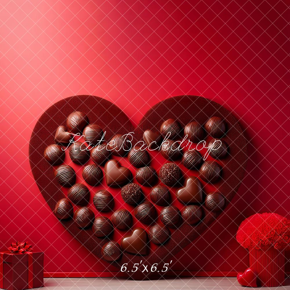 Kate Valentine Heart Chocolates Red Gift Backdrop Designed by Megan Leigh Photography - Image 2