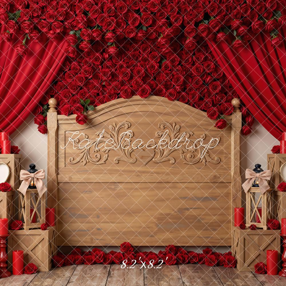 Kate Valentine Red Roses Wooden Headboard Backdrop Designed by Mini MakeBelieve - Image 5