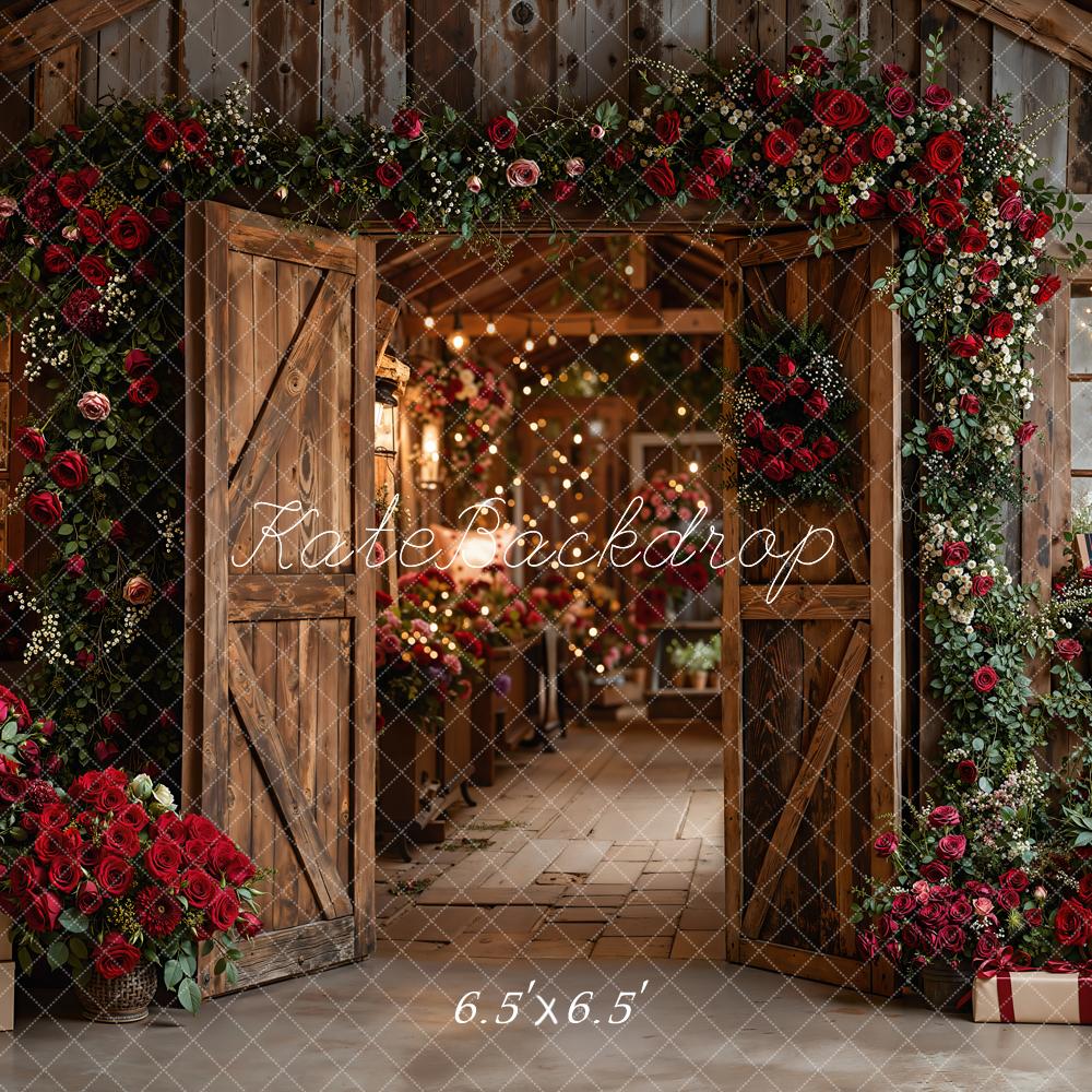 Kate Valentine Roses Wooden Cabin Roses Backdrop Designed by Emetselch - Image 2