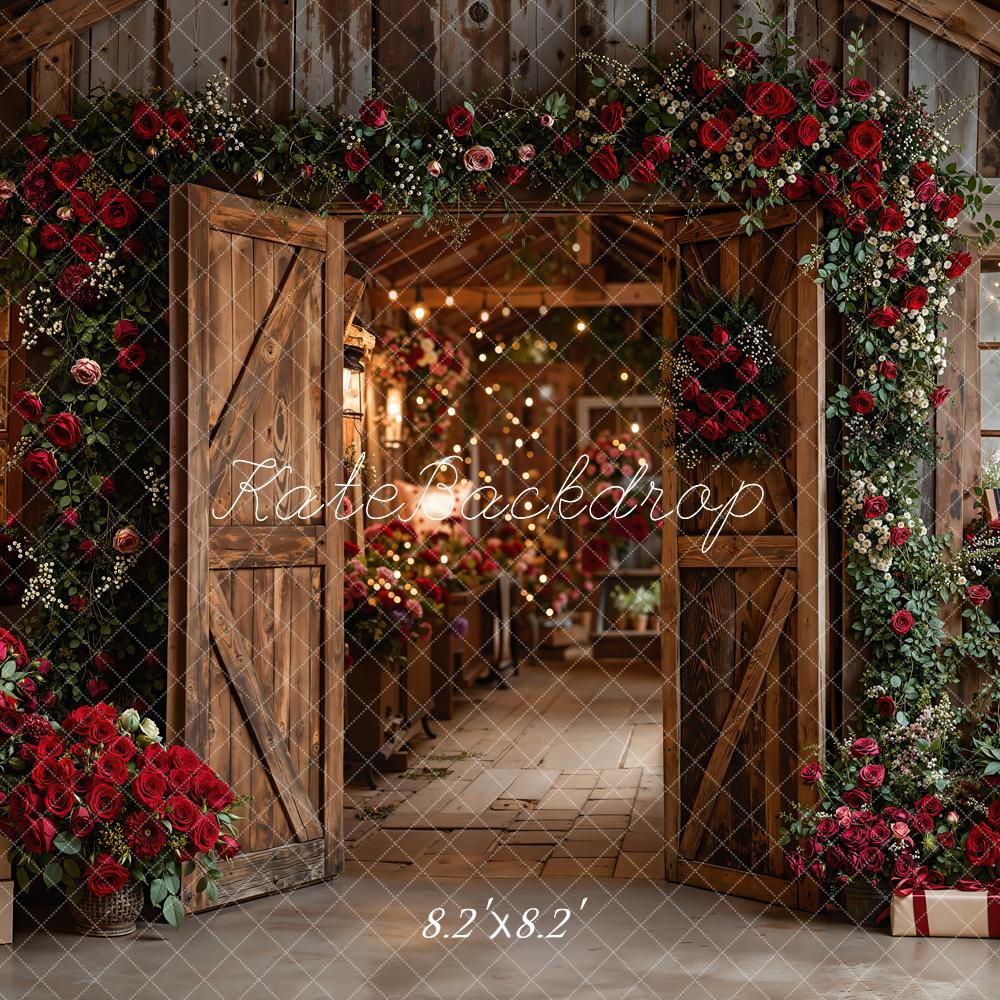 Kate Valentine Roses Wooden Cabin Roses Backdrop Designed by Emetselch - Image 5