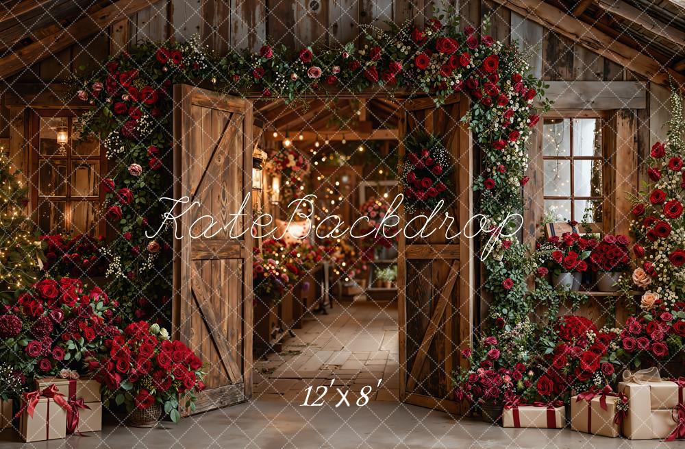 Kate Valentine Roses Wooden Cabin Roses Backdrop Designed by Emetselch - Image 8