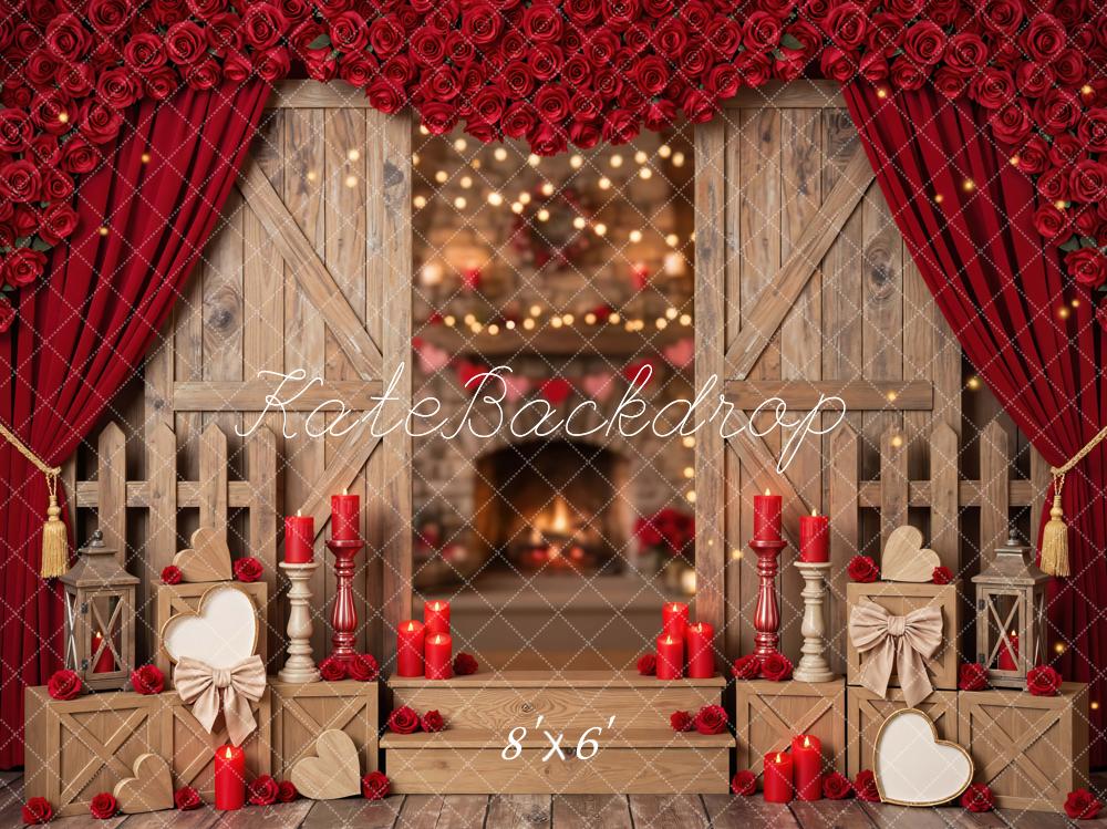 Kate Valentine Roses Wooden Crates Candles Backdrop Designed by Mini MakeBelieve - Image 3