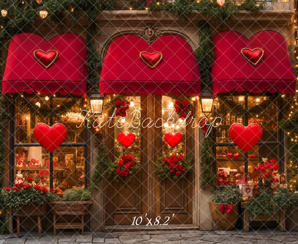 Kate Valentine Shop Front Red Hearts Backdrop Designed by Emetselch - Image 6