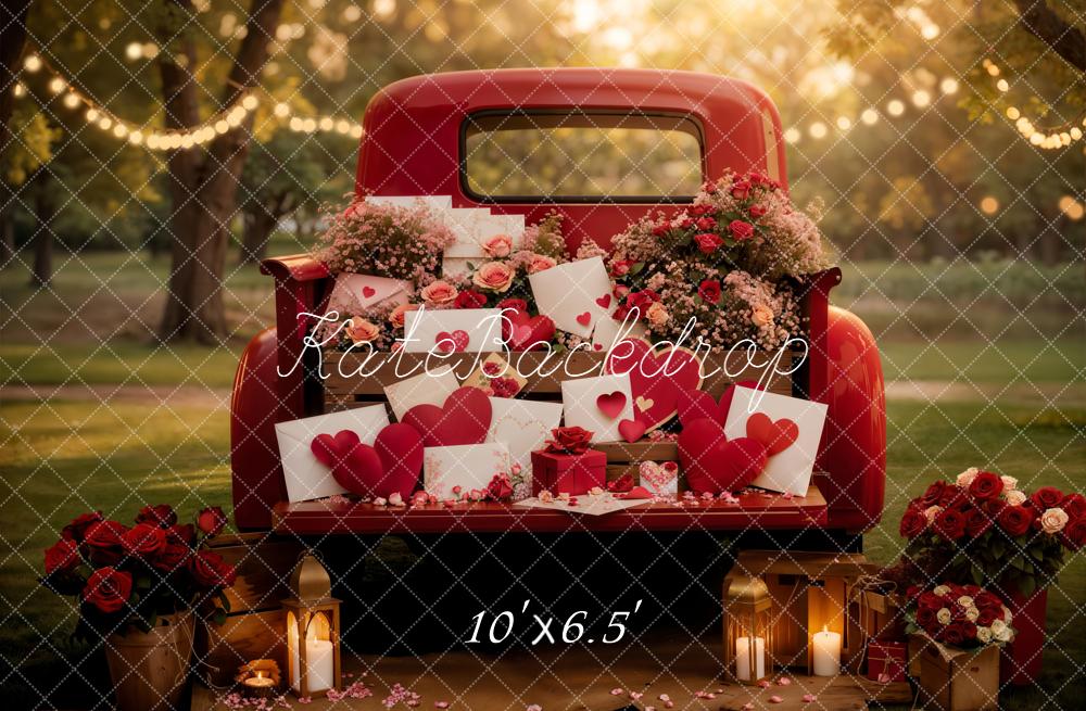 Kate Valentine Truck Roses Hearts Lanterns Backdrop Designed by Emstselch - Image 4