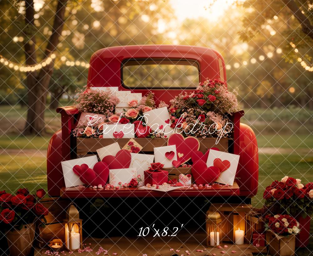 Kate Valentine Truck Roses Hearts Lanterns Backdrop Designed by Emstselch - Image 6