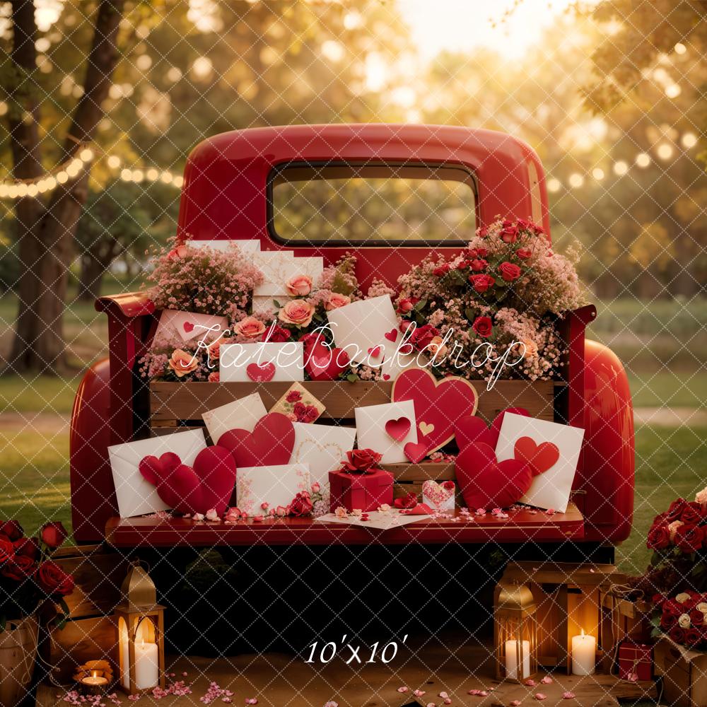 Kate Valentine Truck Roses Hearts Lanterns Backdrop Designed by Emstselch - Image 7