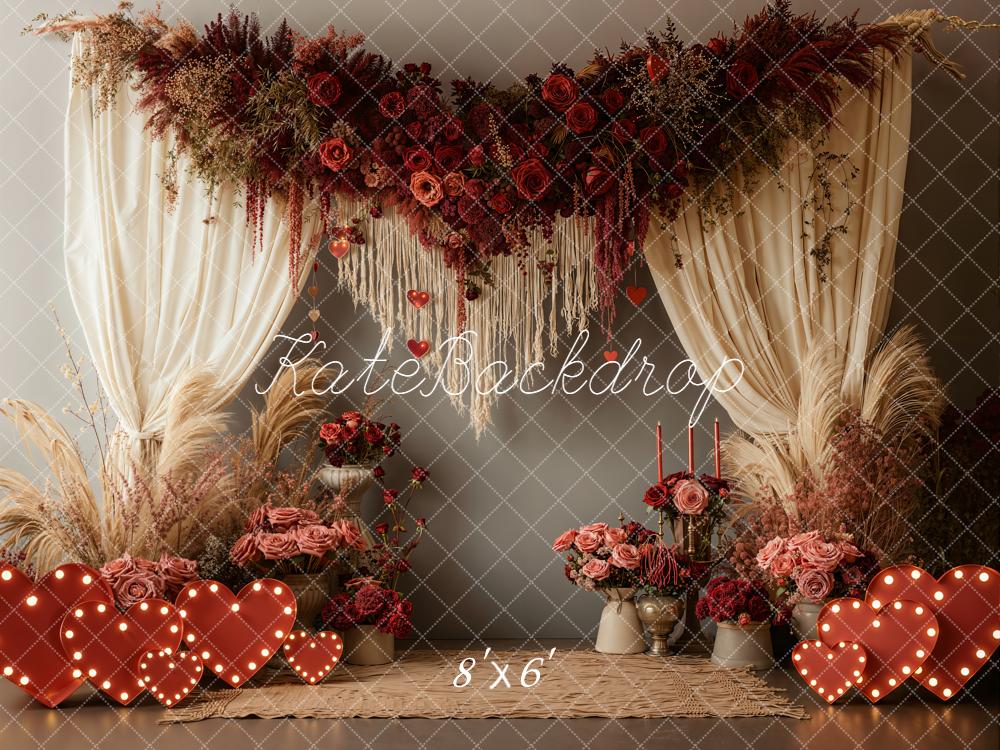 Kate Valentine Wedding Garland Hearts Fleece Backdrop Designed by Emetselch