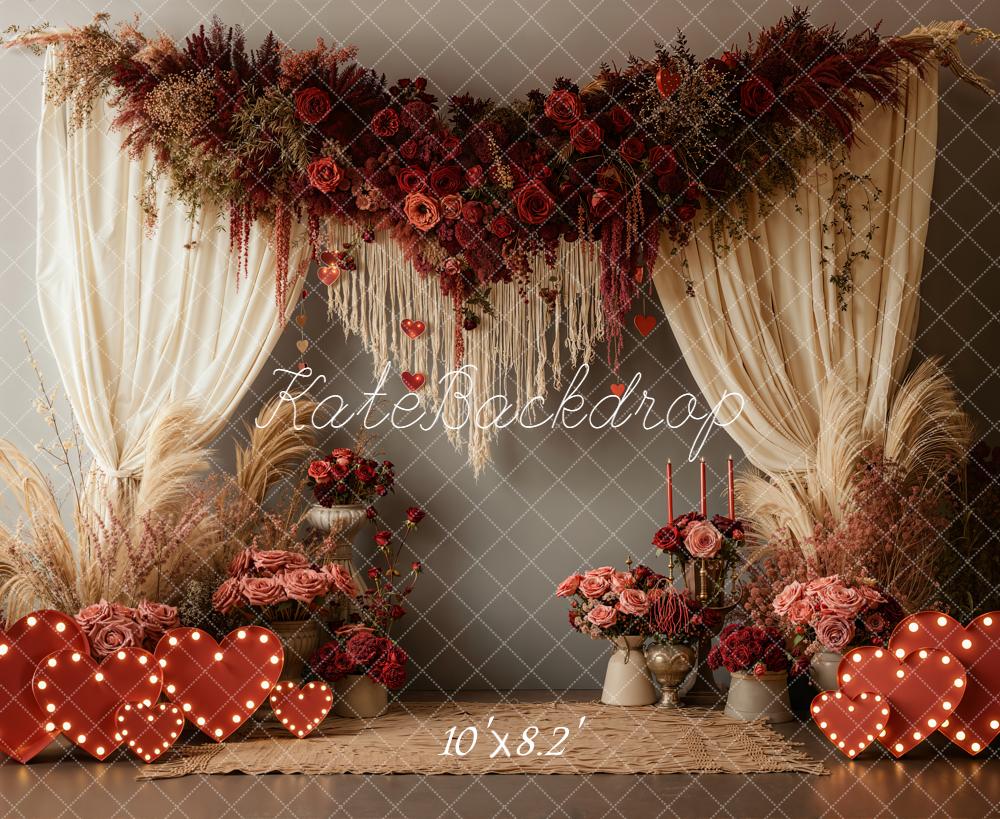 Kate Valentine Wedding Garland Hearts Fleece Backdrop Designed by Emetselch - Image 3