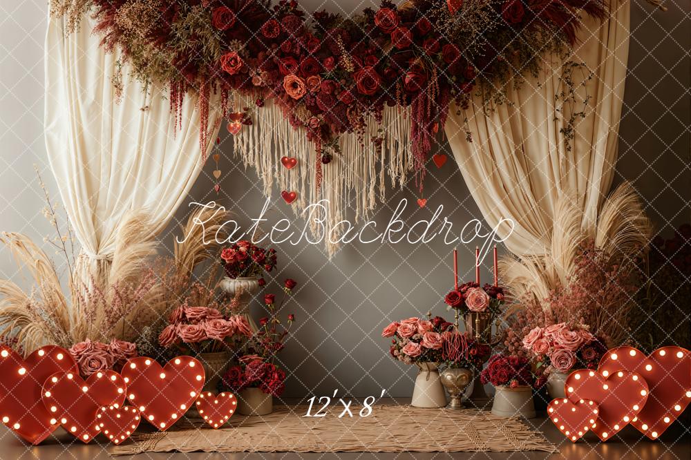 Kate Valentine Wedding Garland Hearts Fleece Backdrop Designed by Emetselch - Image 4