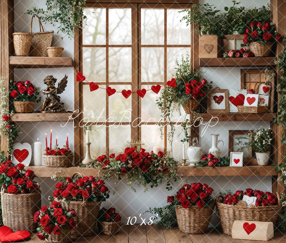 Kate Valentine's Day Roses Shelves Backdrop Designed by Emetselch - Image 16