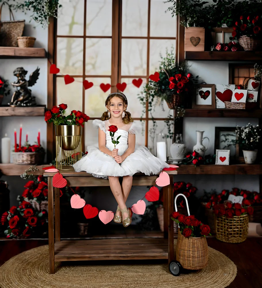 Kate Valentine's Day Roses Shelves Backdrop Designed by Emetselch - Image 3