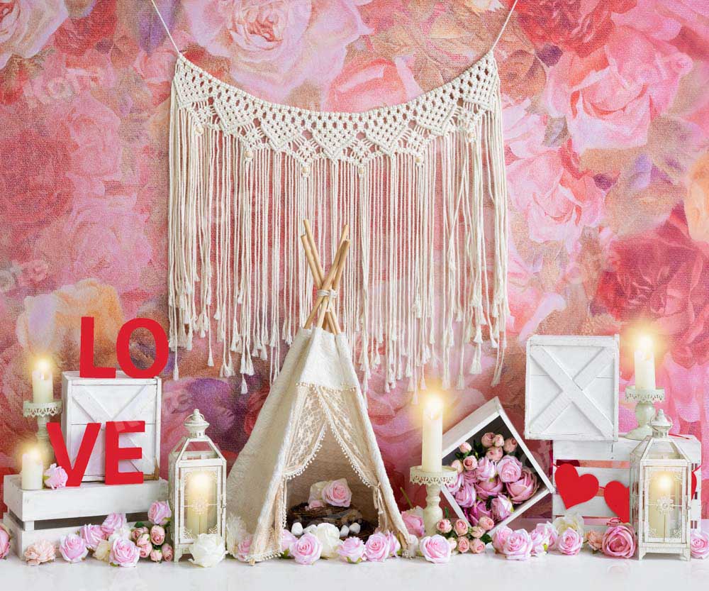 Kate Valentine's Day Tent Pink Love Backdrop Designed by Emetselch - Image 3