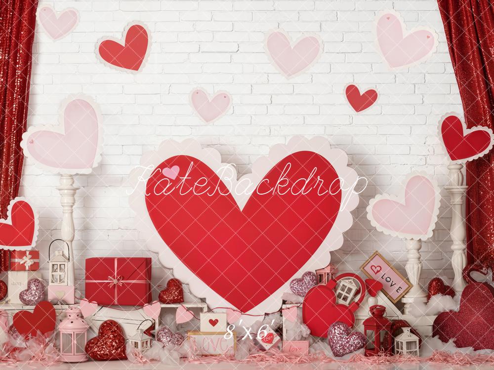 Kate Valentines Hearts Gifts Decor Fleece Backdrop Designed by Emetselch