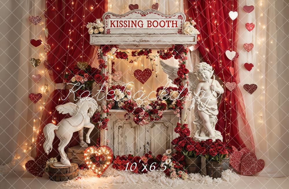 Kate Valentines Kissing Booth Cupid Carousel Horse Backdrop Designed by Emstselch - Image 4