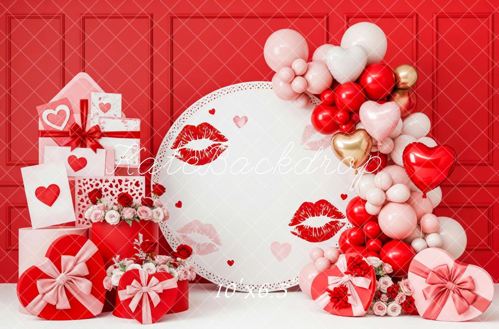 Kate Valentines Lips Balloons Heart Gifts Red Backdrop Designed by Patty Robert - Image 4