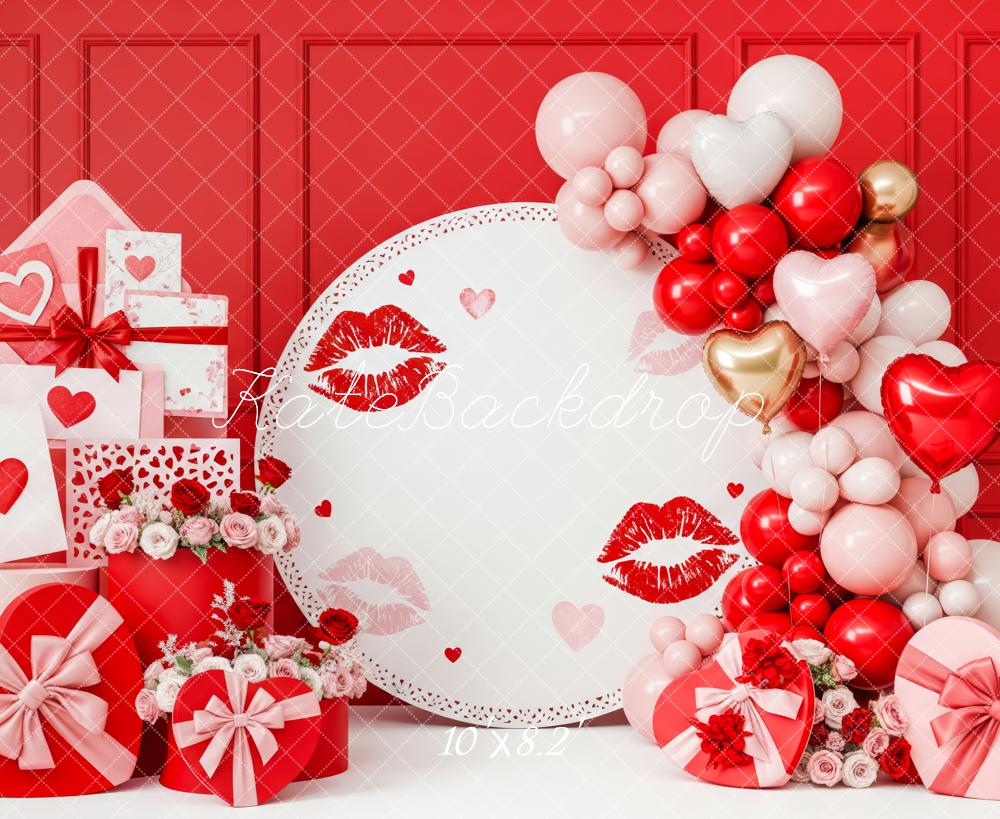 Kate Valentines Lips Balloons Heart Gifts Red Backdrop Designed by Patty Robert - Image 6