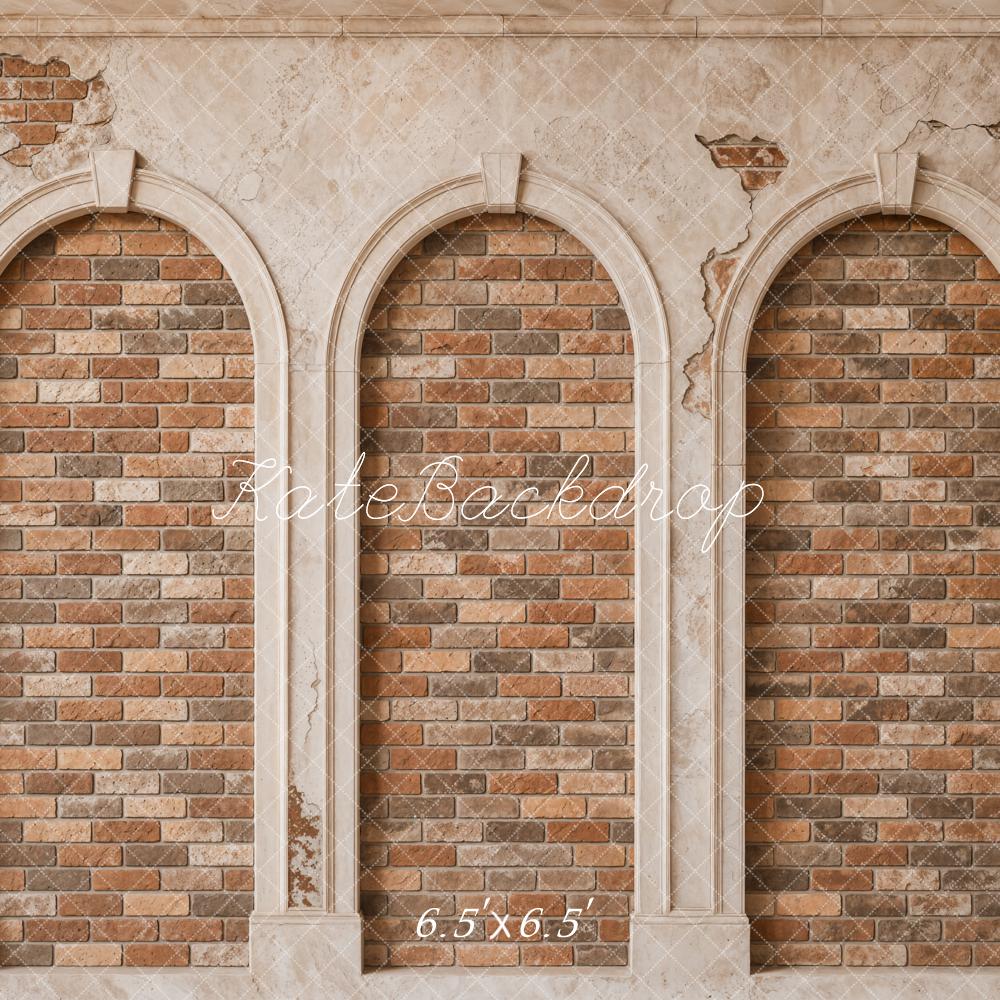 Kate Vintage Arched Brick Wall Backdrop Designed by Emetselch - Image 2