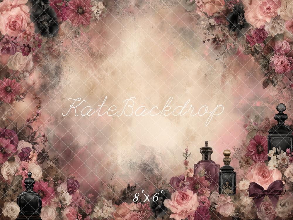 Kate Vintage Flowers Perfume Bottles Pink Backdrop Designed by Angela Marie Photography - Image 3