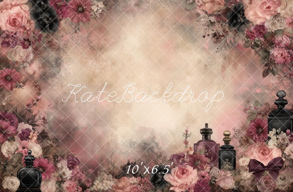 Kate Vintage Flowers Perfume Bottles Pink Backdrop Designed by Angela Marie Photography - Image 4