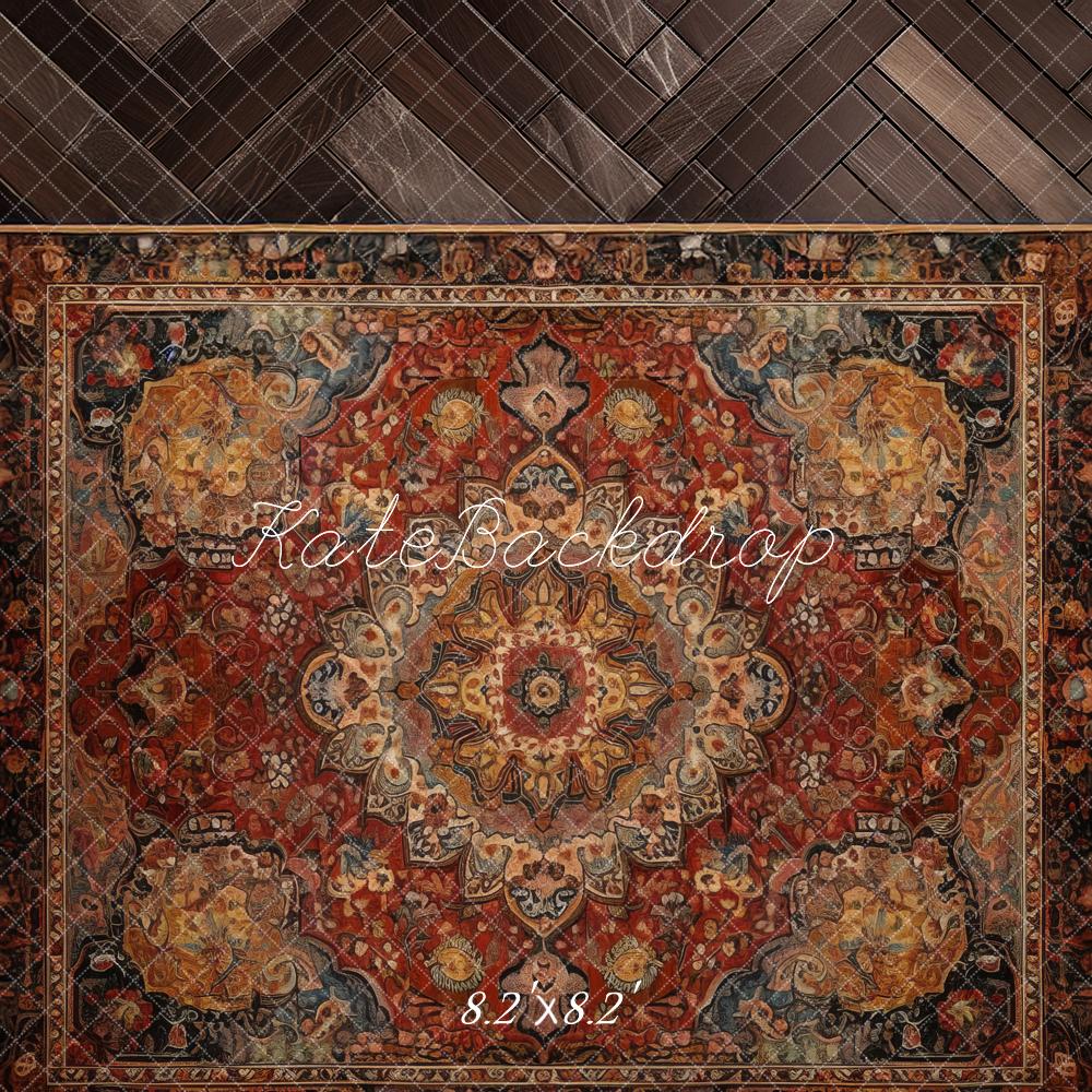 Kate Vintage Rug Herringbone Floor Backdrop Designed by Mandy Ringe Photography - Image 5