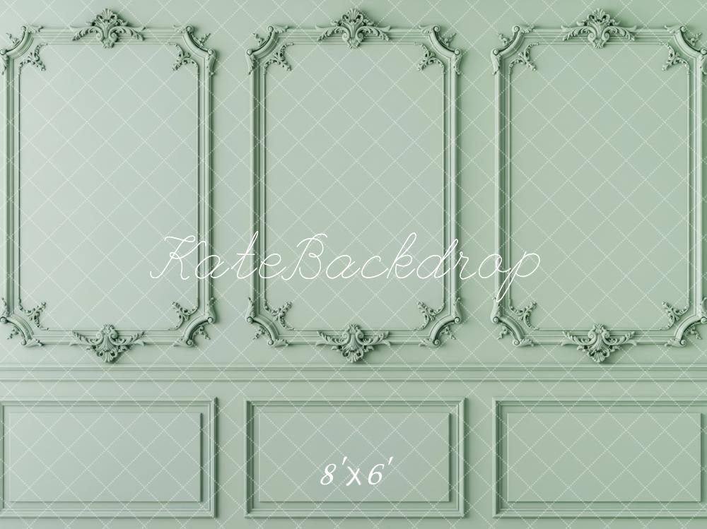 Kate Vintage Wall Ornate Panels Green Fleece Backdrop Designed by Patty Robert