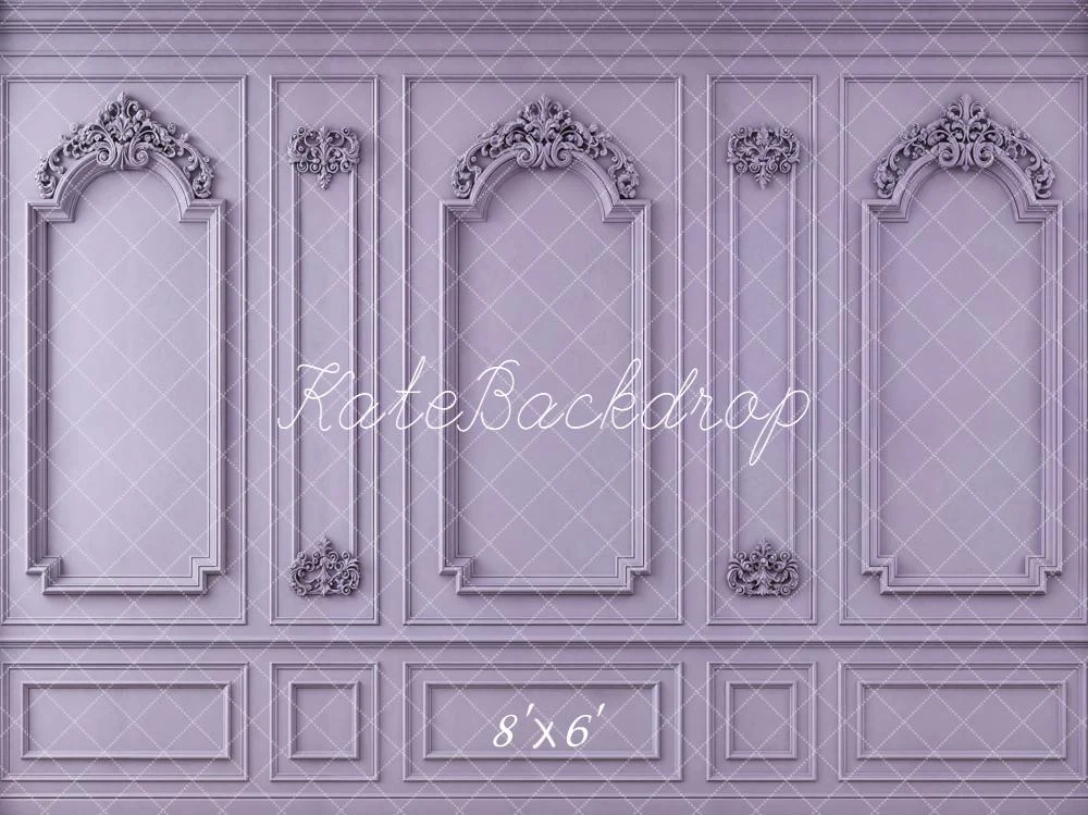 Kate Vintage Wall Ornate Panels Lavender Fleece Backdrop Designed by Chain Photography