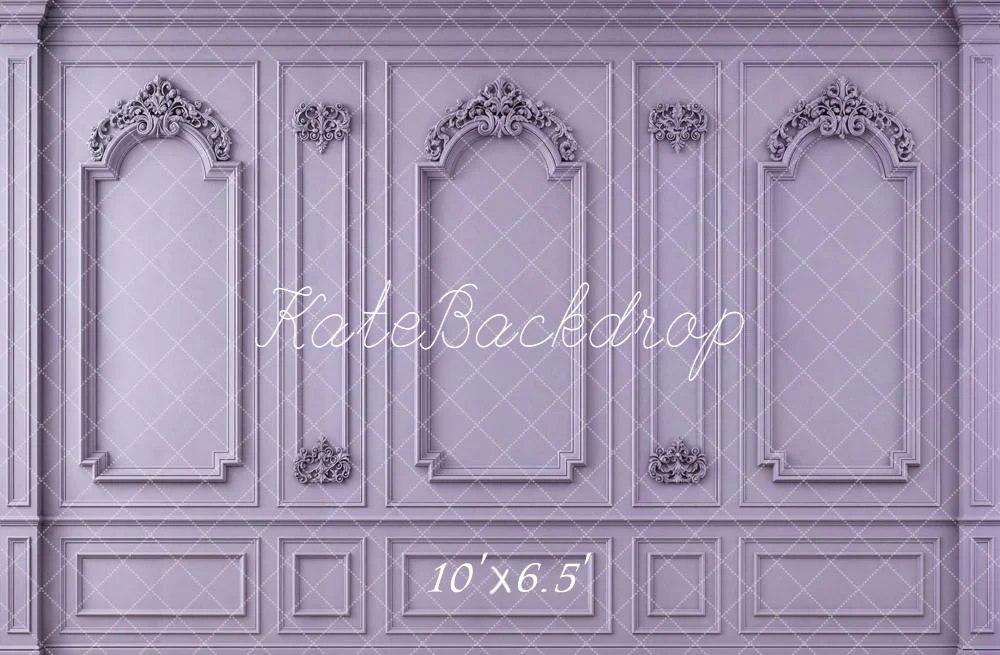 Kate Vintage Wall Ornate Panels Lavender Fleece Backdrop Designed by Chain Photography - Image 2