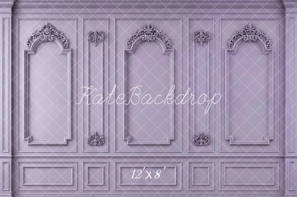 Kate Vintage Wall Ornate Panels Lavender Fleece Backdrop Designed by Chain Photography - Image 4