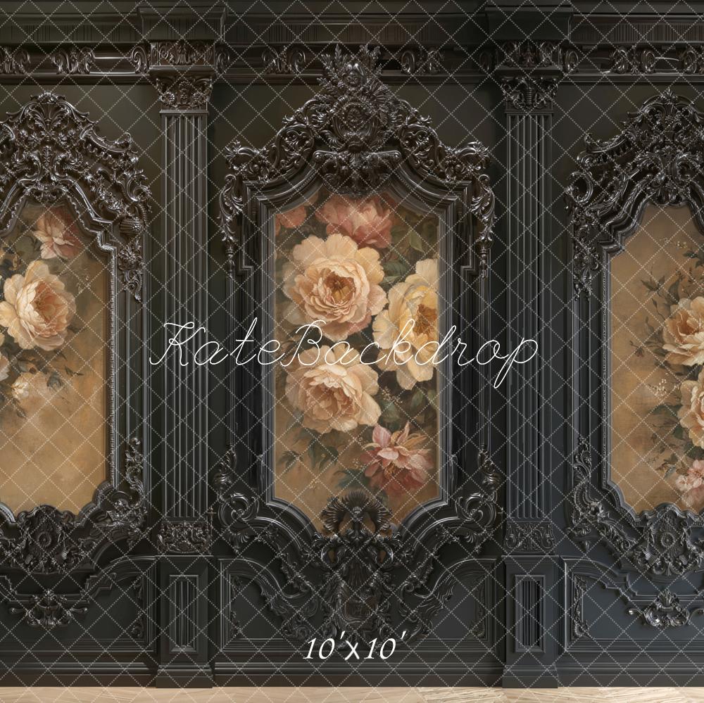 Kate Vintage Wall Ornate Roses Dark Backdrop Designed by Emetselch - Image 7