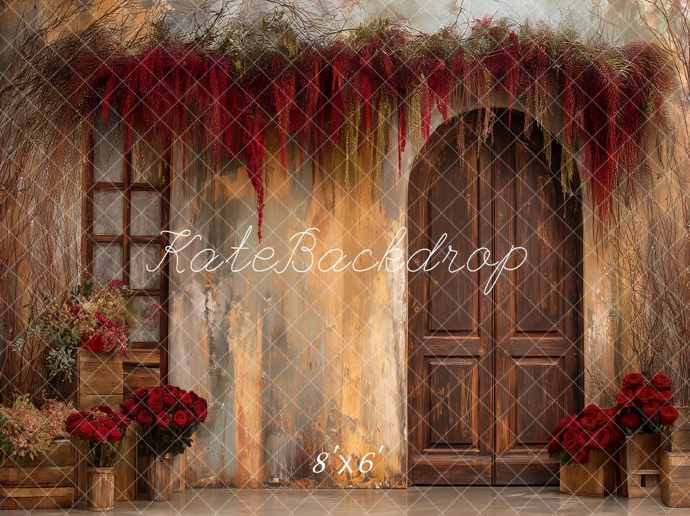 Kate Vintage Wall Wooden Door Rose Backdrop Designed by Angela Marie Photography - Image 3
