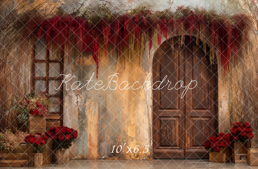 Kate Vintage Wall Wooden Door Rose Backdrop Designed by Angela Marie Photography - Image 4