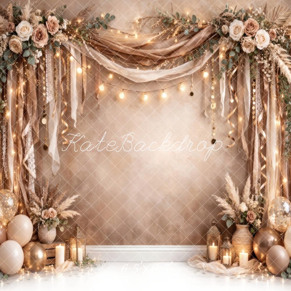 Kate Wedding Arch Candles Balloons Backdrop Designed by Vertigo Productions - Image 2