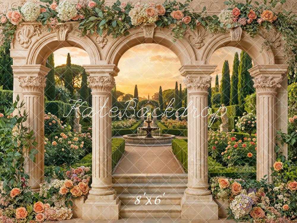 Kate Wedding Arch Garden Fountain Fleece Backdrop Designed by Emstselch