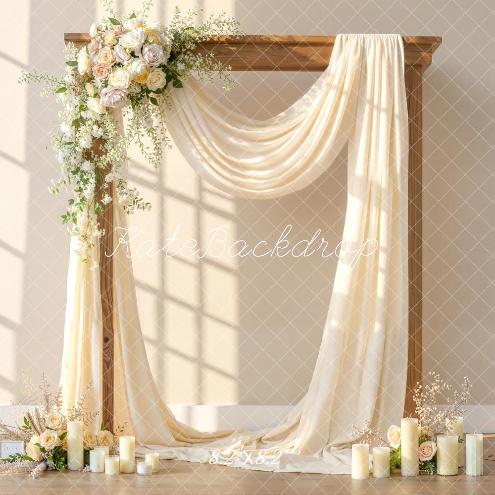 Kate Wedding Boho Drapes Candles Backdrop Designed by Emetselch - Image 5