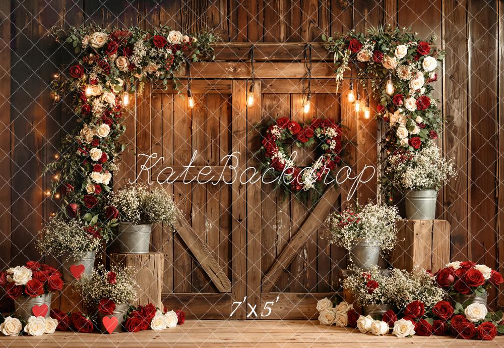 Kate Spring Wedding Floral Arch Wood Barn Backdrop Designed by Emetselch